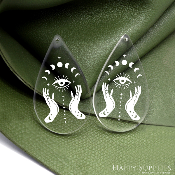 Hand Acrylic Pendant Making Jewelry Findings Bead Laser Cut  Teardrop Charms For DIY Necklace Earrings (AHT031)