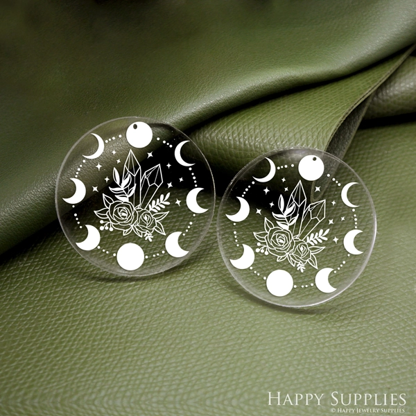 Circle Acrylic Pendant Making Jewelry Findings Bead Laser Cut  Circle Charms For DIY Necklace Earrings (AHC059)