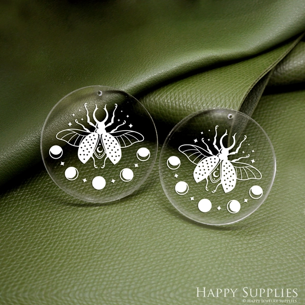 Circle Acrylic Pendant Making Jewelry Findings Bead Laser Cut  Circle Charms For DIY Necklace Earrings (AHC057)