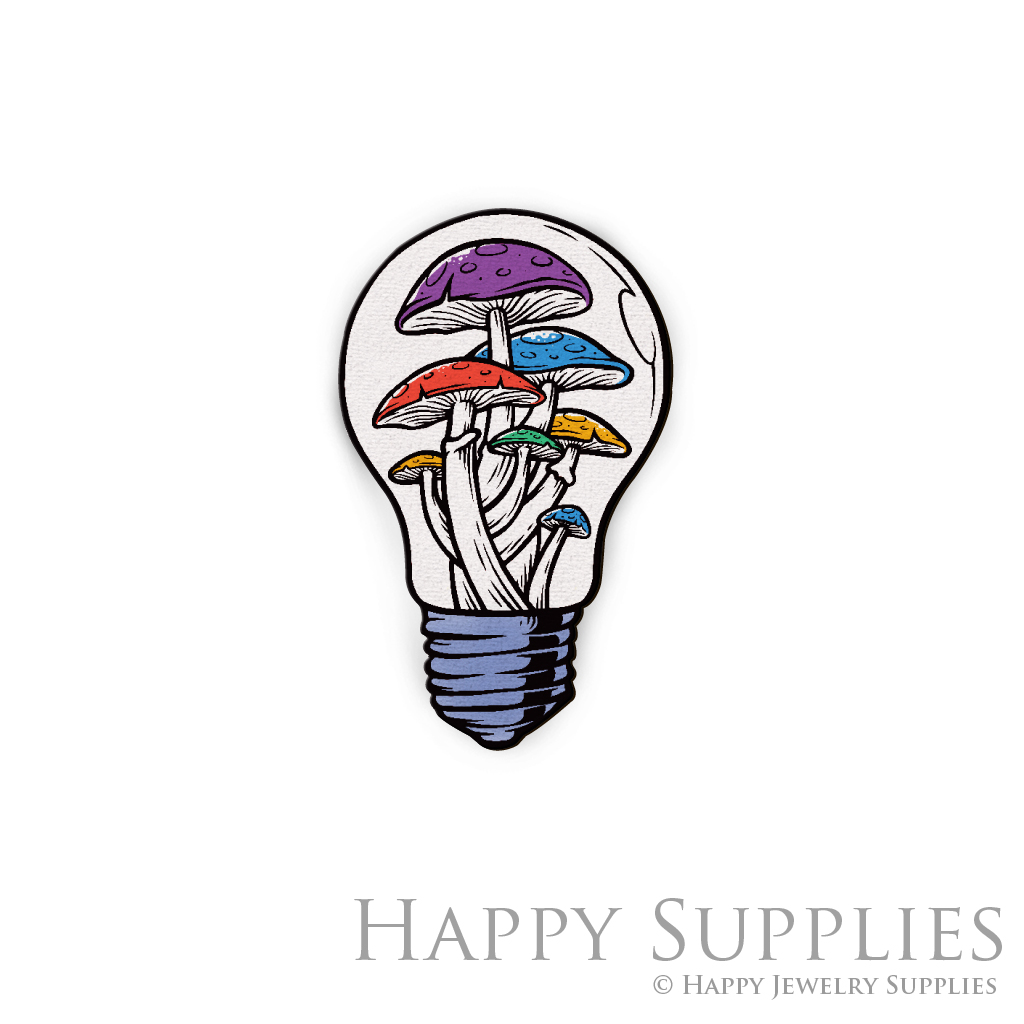 Handmade Jewelry Making Supplies Beads Cut Wooden Charm Bulb Mushroom For DIY Necklace Earring Brooch (CW378)