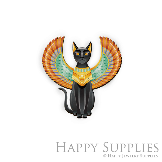 Handmade Jewelry Making Supplies Beads Cut Wooden Charm Egyptian Cat For DIY Necklace Earring Brooch (CW388)