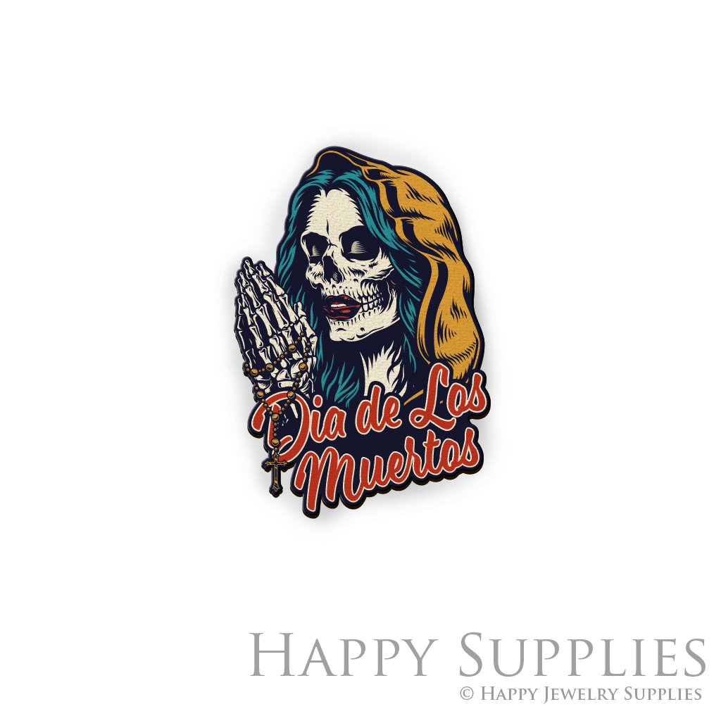 Handmade Jewelry Making Supplies Beads Cut Wooden Charm Skull For DIY Necklace Earring Brooch (CW391)