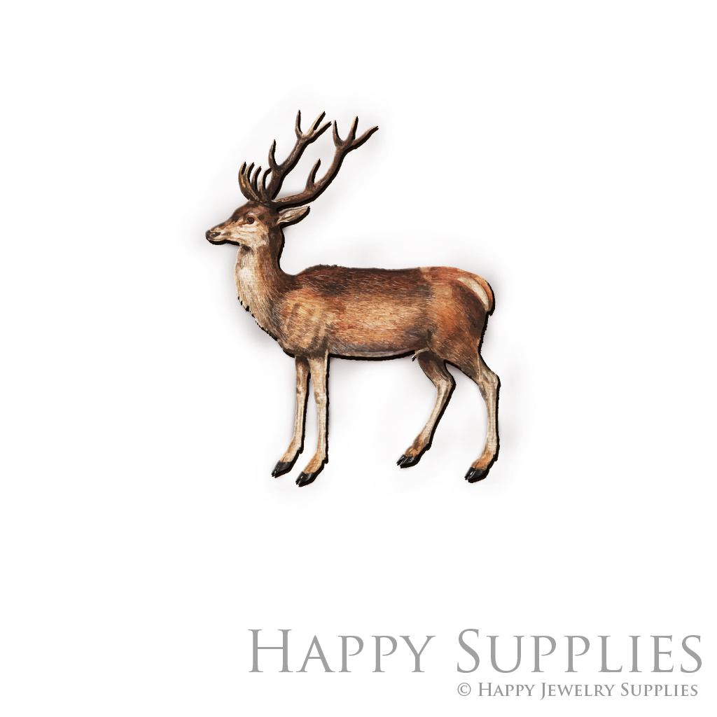 Handmade Jewelry Making Supplies Beads Cut Wooden Charm Deer For DIY Necklace Earring Brooch (CW451)