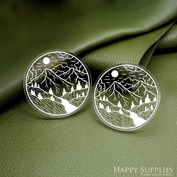 Circle Acrylic Pendant Making Jewelry Findings Bead Laser Cut  Circle Charms For DIY Necklace Earrings (AHC054)