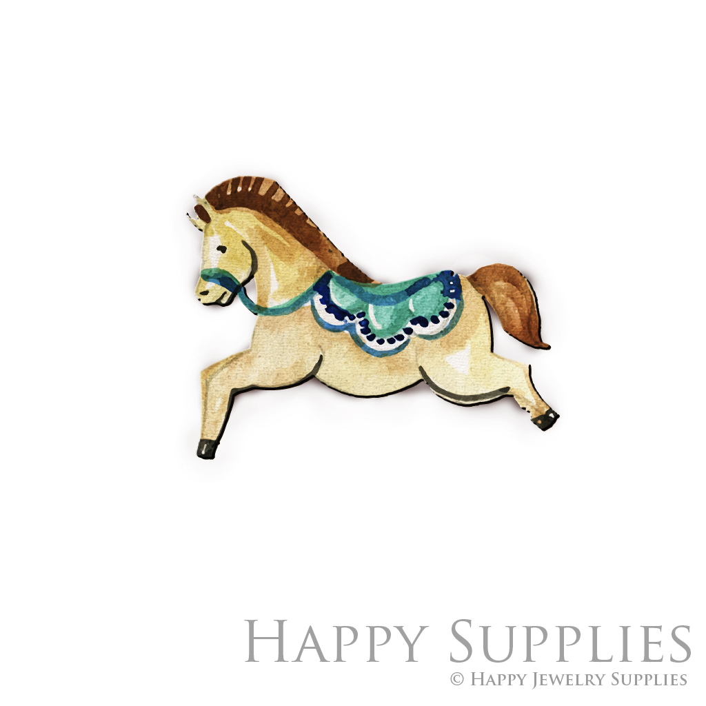 Handmade Jewelry Making Supplies Beads Cut Wooden Charm Horse For DIY Necklace Earring Brooch (CW437)