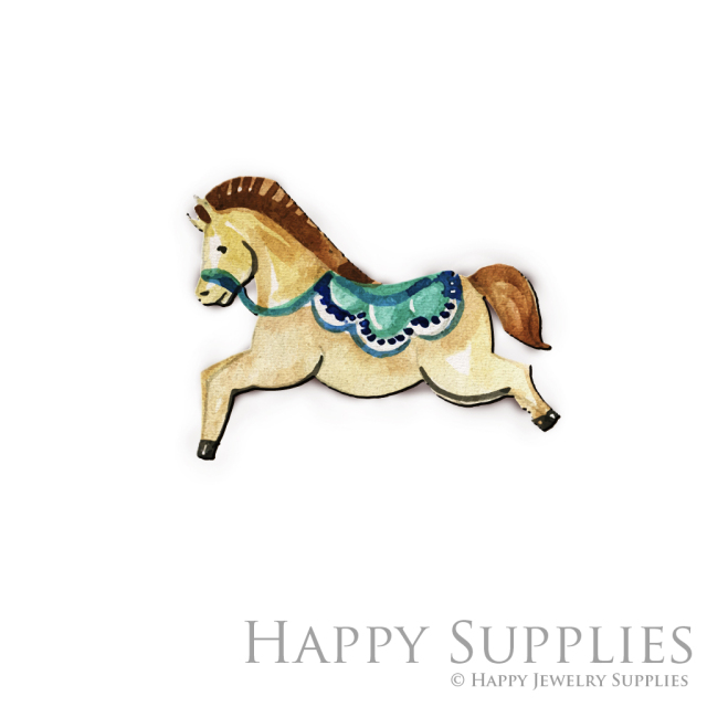 Handmade Jewelry Making Supplies Beads Cut Wooden Charm Horse For DIY Necklace Earring Brooch (CW437)