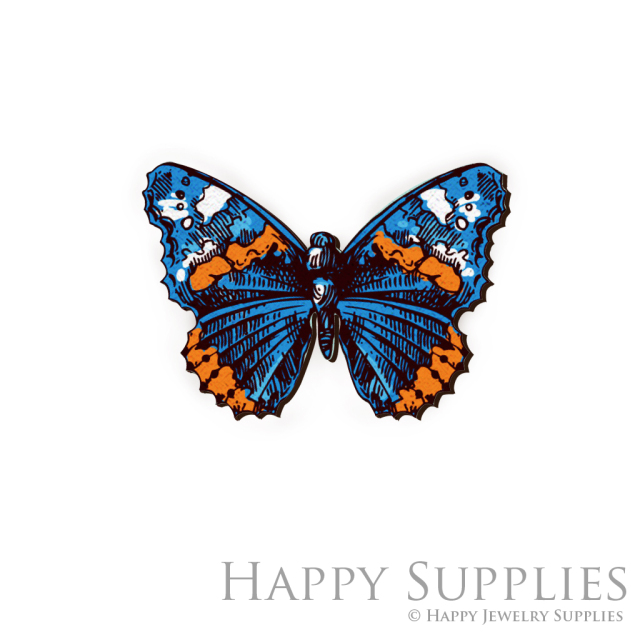 Handmade Jewelry Making Supplies Beads Cut Wooden Charm Butterfly For DIY Necklace Earring Brooch (CW071-C)