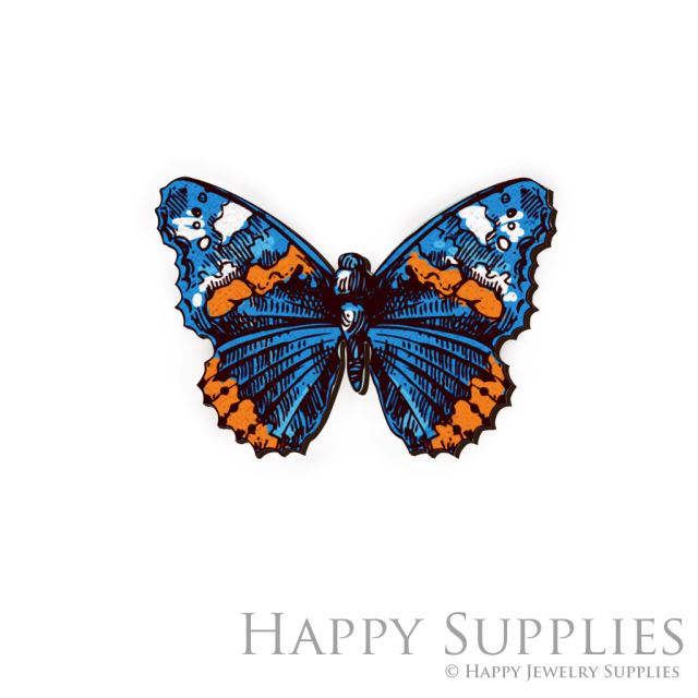 Handmade Jewelry Making Supplies Beads Cut Wooden Charm Butterfly For DIY Necklace Earring Brooch (CW071-C)