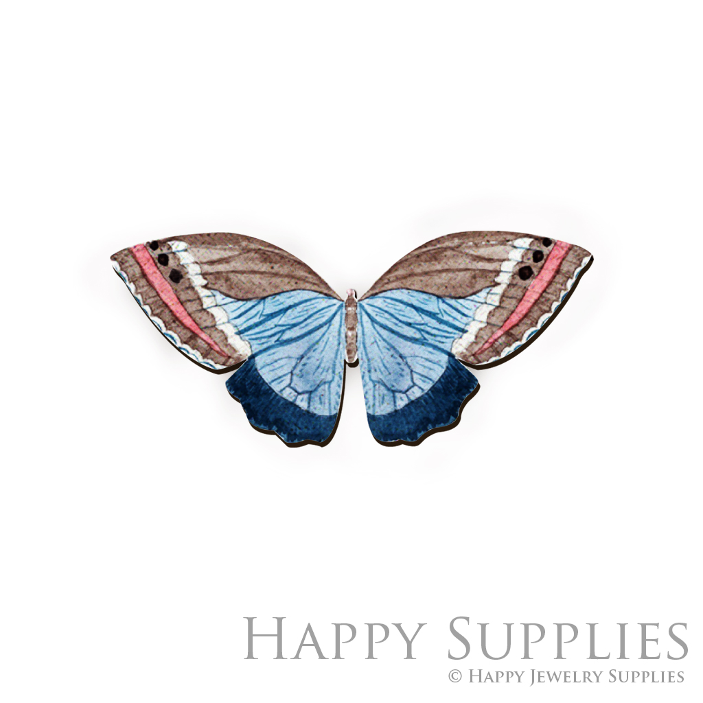 Handmade Jewelry Making Supplies Beads Cut Wooden Charm Butterfly For DIY Necklace Earring Brooch (CW071-D)