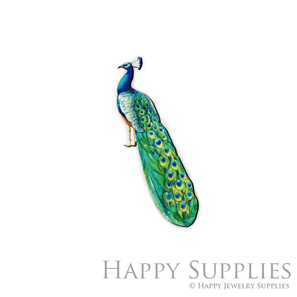 Handmade Jewelry Making Supplies Beads Cut Wooden Charm Peacock For DIY Necklace Earring Brooch (CW529)