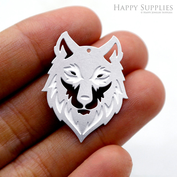 Corroded Stainless Steel Jewelry Charms,Wolf  Corroded Stainless Steel Earring Charms, Corroded Stainless Steel Silver Jewelry Pendants, Corroded Stainless Steel Silver Jewelry Findings, Corroded Stainless Steel Pendants Jewelry Wholesale (SSB487)