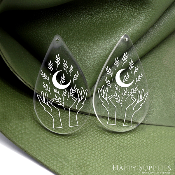 Hand Acrylic Pendant Making Jewelry Findings Bead Laser Cut  Teardrop Charms For DIY Necklace Earrings (AHT103)