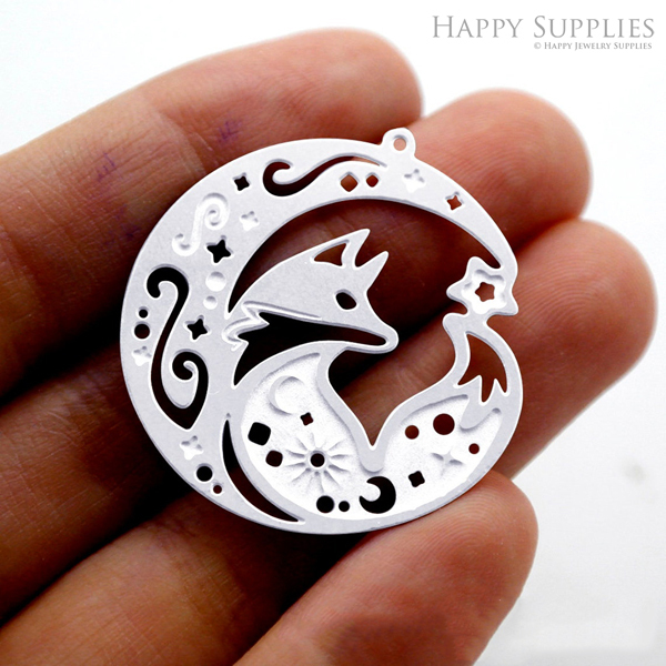 Corroded Stainless Steel Jewelry Charms,Fox Corroded Stainless Steel Earring Charms, Corroded Stainless Steel Silver Jewelry Pendants, Corroded Stainless Steel Silver Jewelry Findings, Corroded Stainless Steel Pendants Jewelry Wholesale (SSB460)