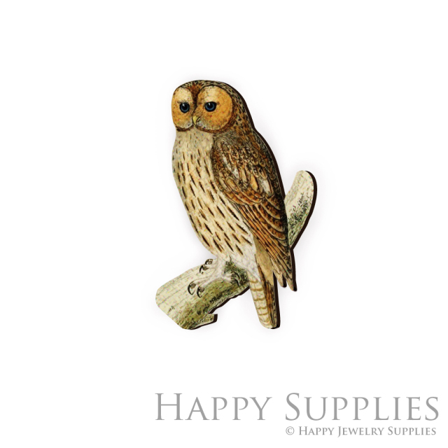 Handmade Jewelry Making Supplies Beads Cut Wooden Charm Owl For DIY Necklace Earring Brooch (CW076-D)