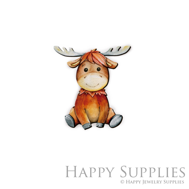 Handmade Jewelry Making Supplies Beads Cut Wooden Charm Deer For DIY Necklace Earring Brooch (CW404)