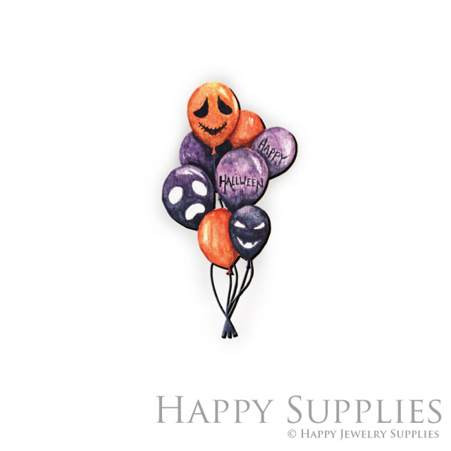 Handmade Jewelry Making Supplies Beads Cut Wooden Charm Balloon Halloween For DIY Necklace Earring Brooch (CW432)