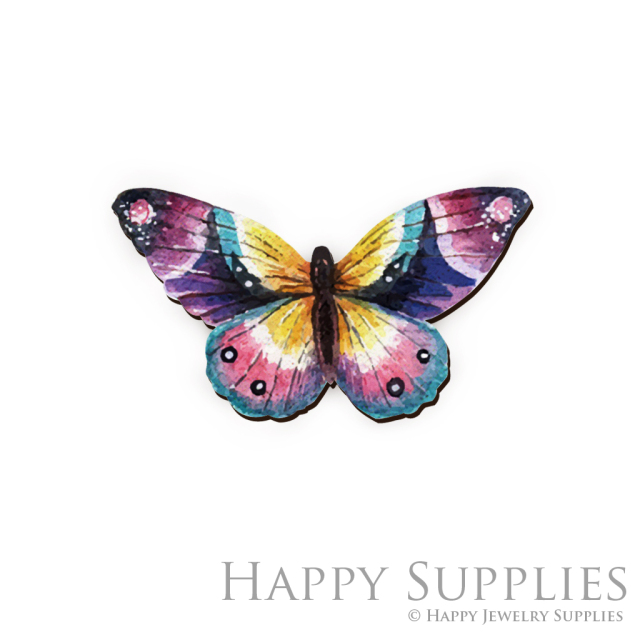 Handmade Jewelry Making Supplies Beads Cut Wooden Charm Butterfly For DIY Necklace Earring Brooch (CW071-F)