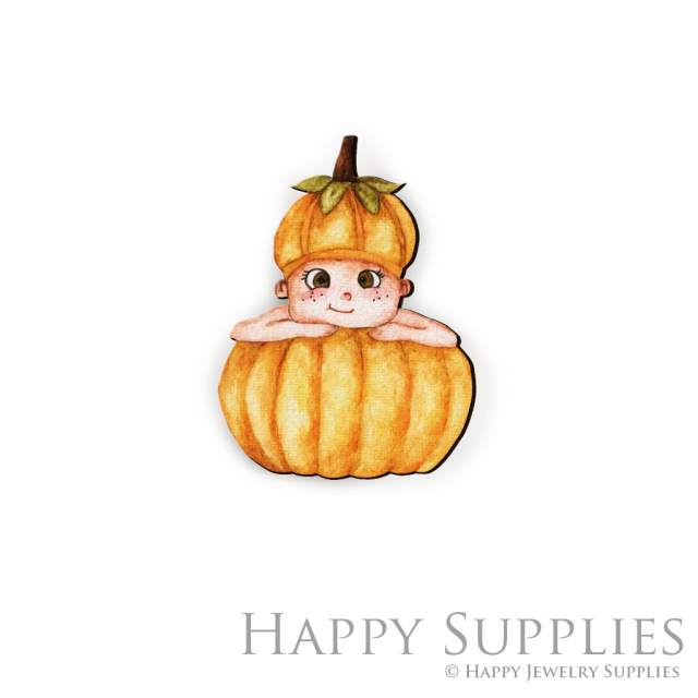 Handmade Jewelry Making Supplies Beads Cut Wooden Charm Pumpkin Halloween For DIY Necklace Earring Brooch (CW425)