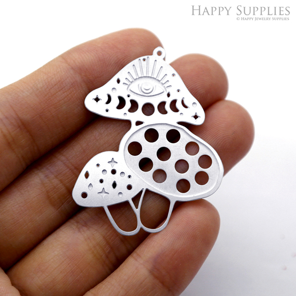 Corroded Stainless Steel Jewelry Charms,Mushroom Corroded Stainless Steel Earring Charms, Corroded Stainless Steel Silver Jewelry Pendants, Corroded Stainless Steel Silver Jewelry Findings, Corroded Stainless Steel Pendants Jewelry Wholesale (SSB527)