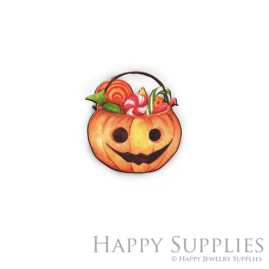 Handmade Jewelry Making Supplies Beads Cut Wooden Charm Pumpkin Halloween For DIY Necklace Earring Brooch (CW424)