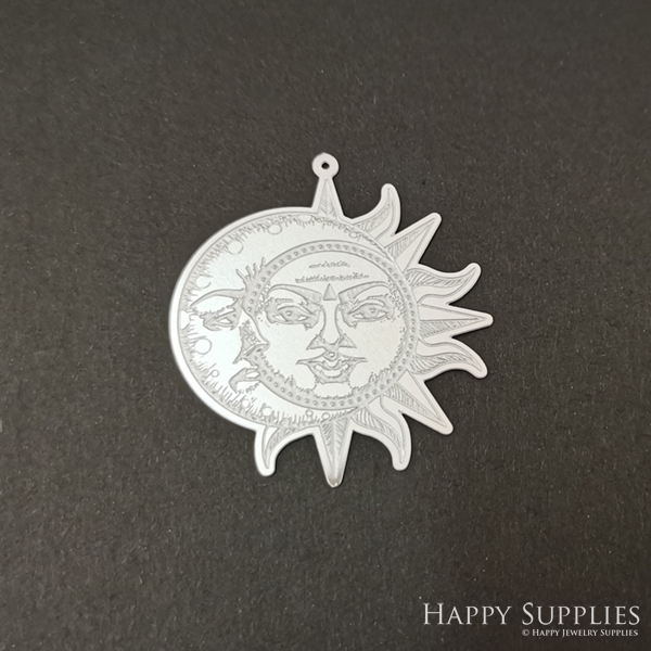 Corroded Stainless Steel Jewelry Charms,Sun Moon Corroded Stainless Steel Earring Charms, Corroded Stainless Steel Silver Jewelry Pendants, Corroded Stainless Steel Silver Jewelry Findings, Corroded Stainless Steel Pendants Jewelry Wholesale (SSB57)