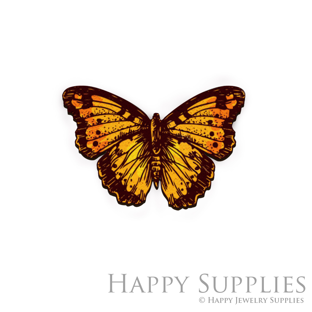 Handmade Jewelry Making Supplies Beads Cut Wooden Charm Butterfly For DIY Necklace Earring Brooch (CW071-H)