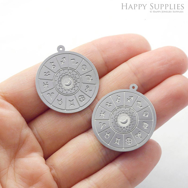 Corroded Stainless Steel Jewelry Charms,Constellation Corroded Stainless Steel Earring Charms, Corroded Stainless Steel Silver Jewelry Pendants, Corroded Stainless Steel Silver Jewelry Findings, Corroded Stainless Steel Pendants Jewelry Wholesale (SSB62)