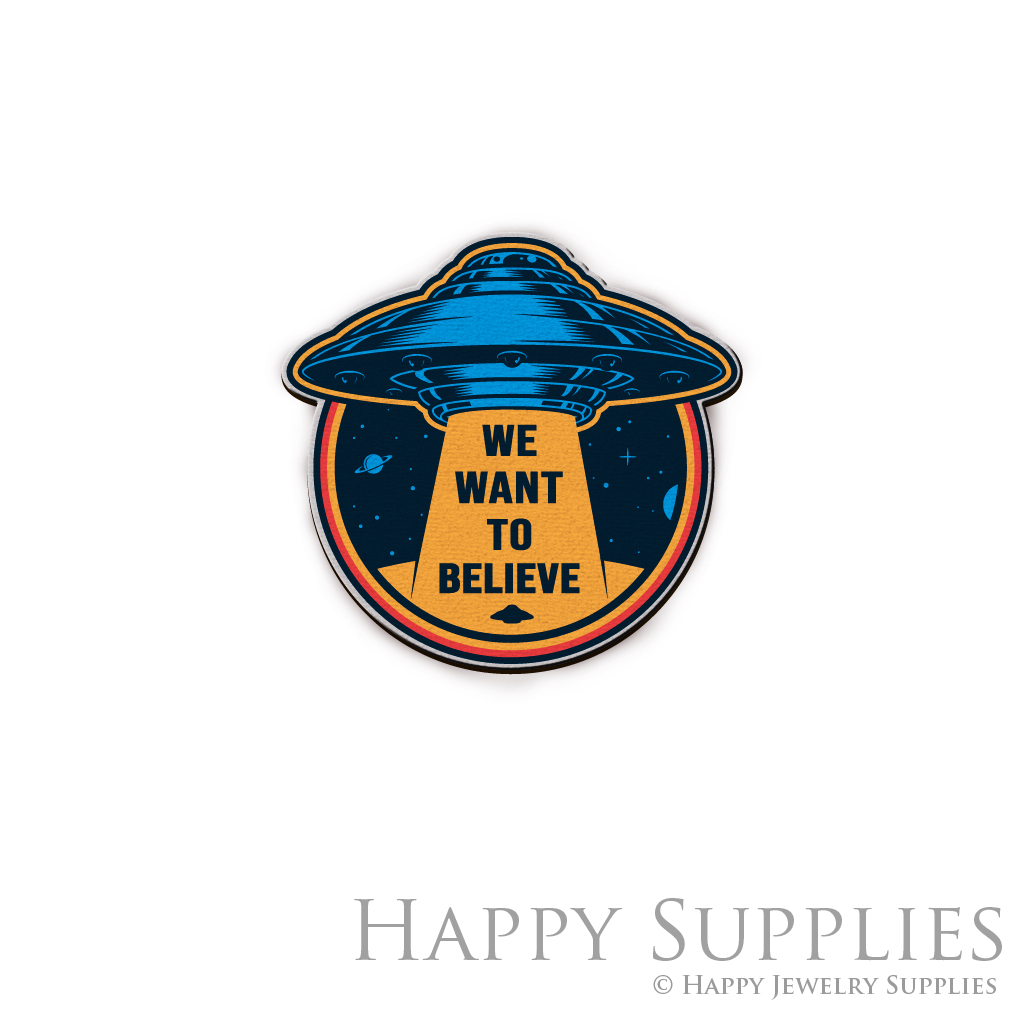 Handmade Jewelry Making Supplies Beads Cut Wooden Charm Spaceship For DIY Necklace Earring Brooch (CW393)