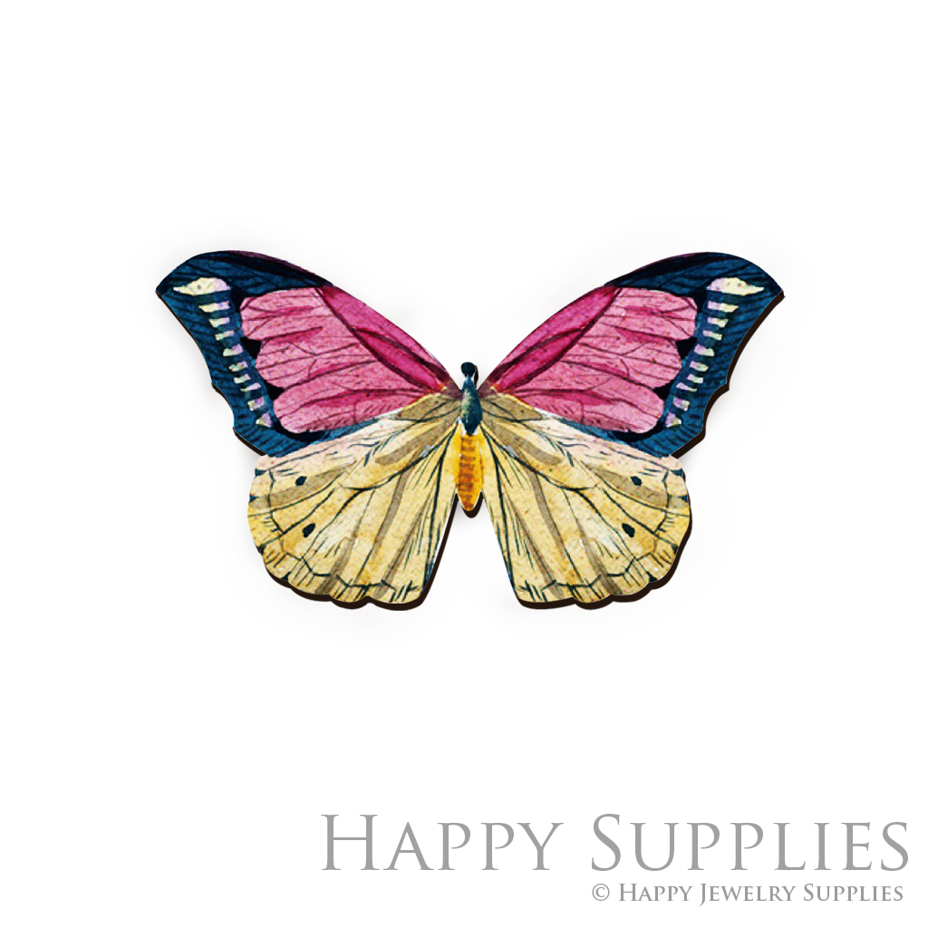 Handmade Jewelry Making Supplies Beads Cut Wooden Charm Butterfly For DIY Necklace Earring Brooch (CW071-B)