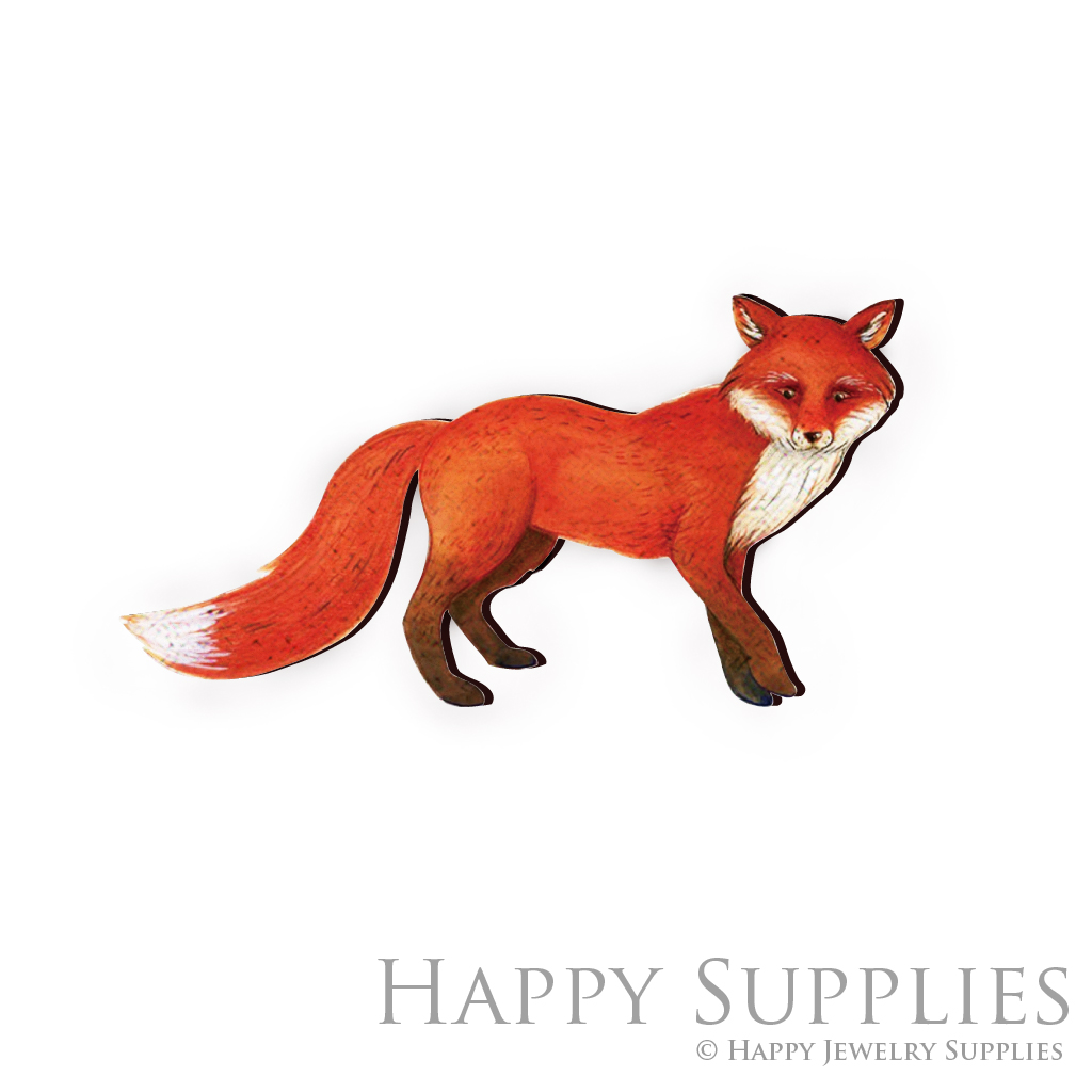 Handmade Jewelry Making Supplies Beads Cut Wooden Charm Fox For DIY Necklace Earring Brooch (CW074-A)