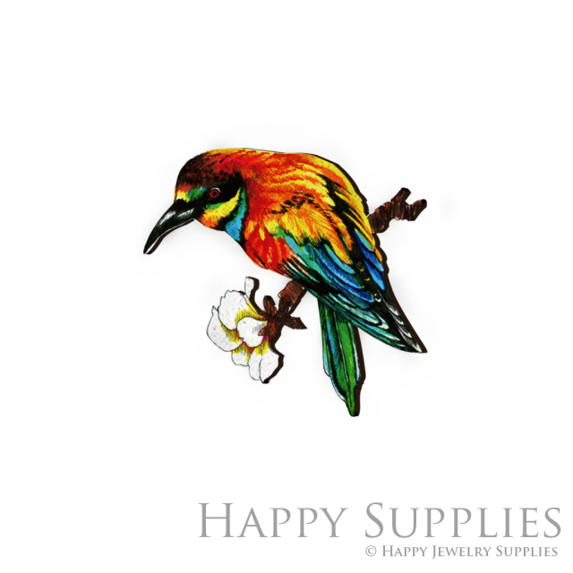 Handmade Jewelry Making Supplies Beads Cut Wooden Charm Bird For DIY Necklace Earring Brooch (CW072-E)