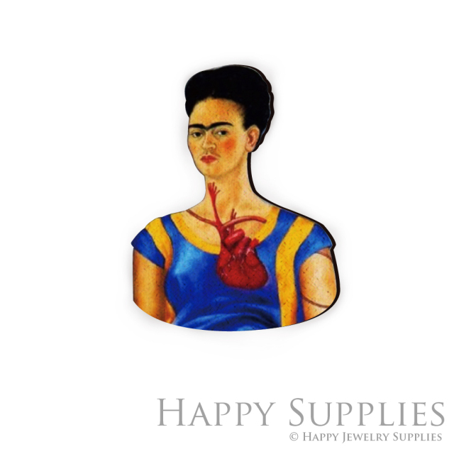 Handmade Jewelry Making Supplies Beads Cut Wooden Charm Mexican Woman For DIY Necklace Earring Brooch (CW073-A)