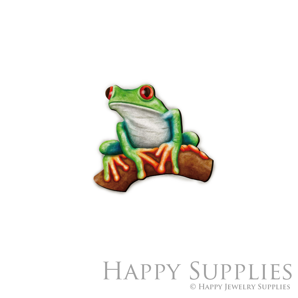 Handmade Jewelry Making Supplies Beads Cut Wooden Charm Frog For DIY Necklace Earring Brooch (CW528)