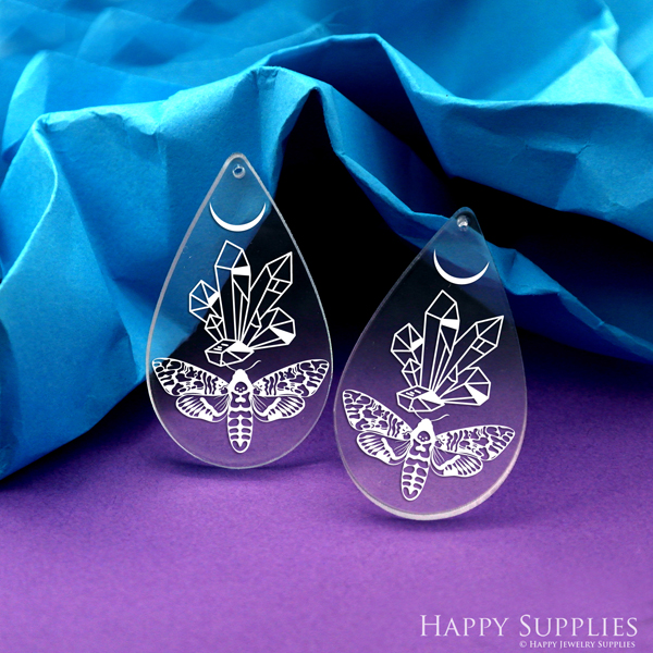 Butterfly Acrylic Pendant Making Jewelry Findings Bead Laser Cut  Teardrop Charms For DIY Necklace Earrings (AHT102)