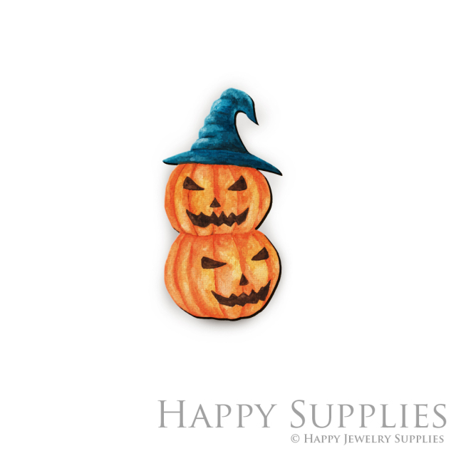 Handmade Jewelry Making Supplies Beads Cut Wooden Charm Pumpkin Halloween For DIY Necklace Earring Brooch (CW431)