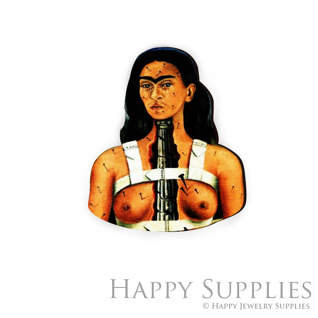 Handmade Jewelry Making Supplies Beads Cut Wooden Charm Mexican Woman For DIY Necklace Earring Brooch (CW073-E)