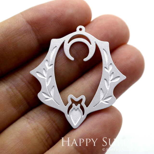 Corroded Stainless Steel Jewelry Charms, Bat Corroded Stainless Steel Earring Charms, Corroded Stainless Steel Silver Jewelry Pendants, Corroded Stainless Steel Silver Jewelry Findings, Corroded Stainless Steel Pendants Jewelry Wholesale (SSB284)