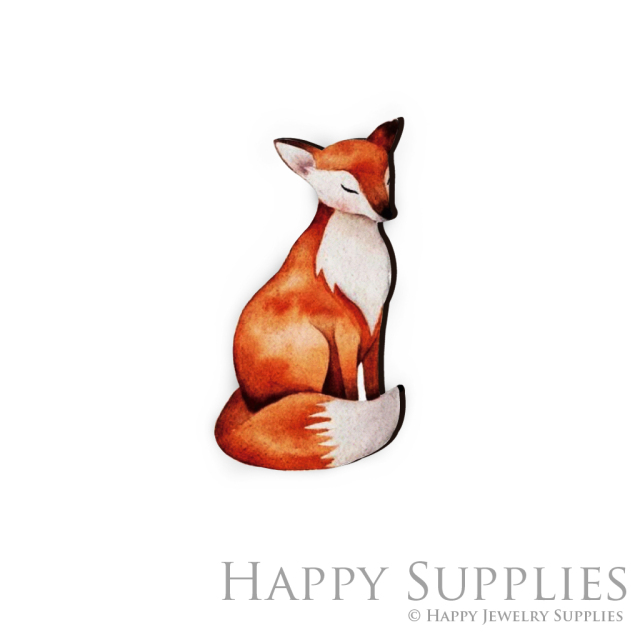 Handmade Jewelry Making Supplies Beads Cut Wooden Charm Fox DIY Necklace Earring Brooch (CW091-A)