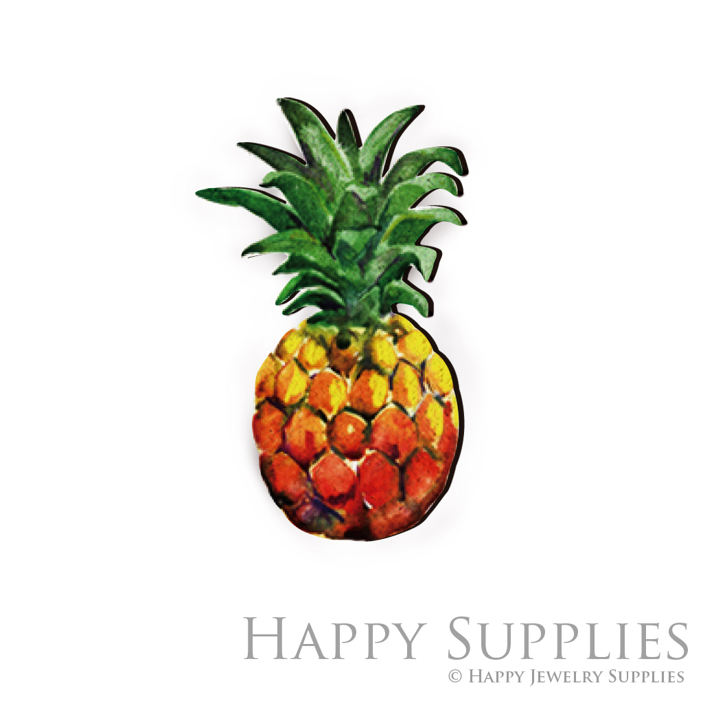 Handmade Jewelry Making Supplies Beads Cut Wooden Charm Pineapple Feather DIY Necklace Earring Brooch (CW100)