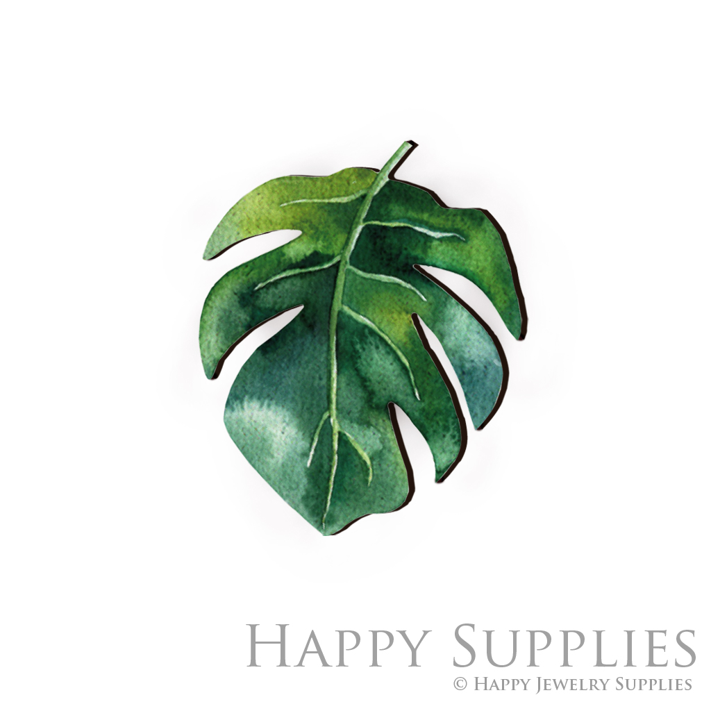 Handmade Jewelry Making Supplies Beads Cut Wooden Charm, Monstera Leaf Charms, DIY Necklace Earring Brooch (CW099)