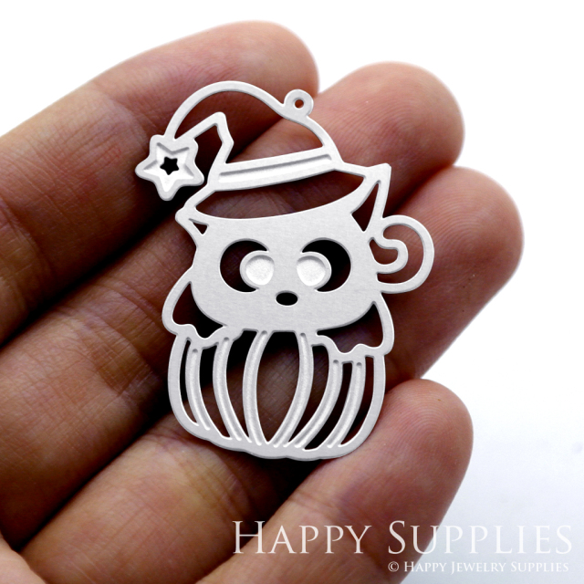 Corroded Stainless Steel Jewelry Charms, Cat Corroded Stainless Steel Earring Charms, Corroded Stainless Steel Silver Jewelry Pendants, Corroded Stainless Steel Silver Jewelry Findings, Corroded Stainless Steel Pendants Jewelry Wholesale (SSB281)