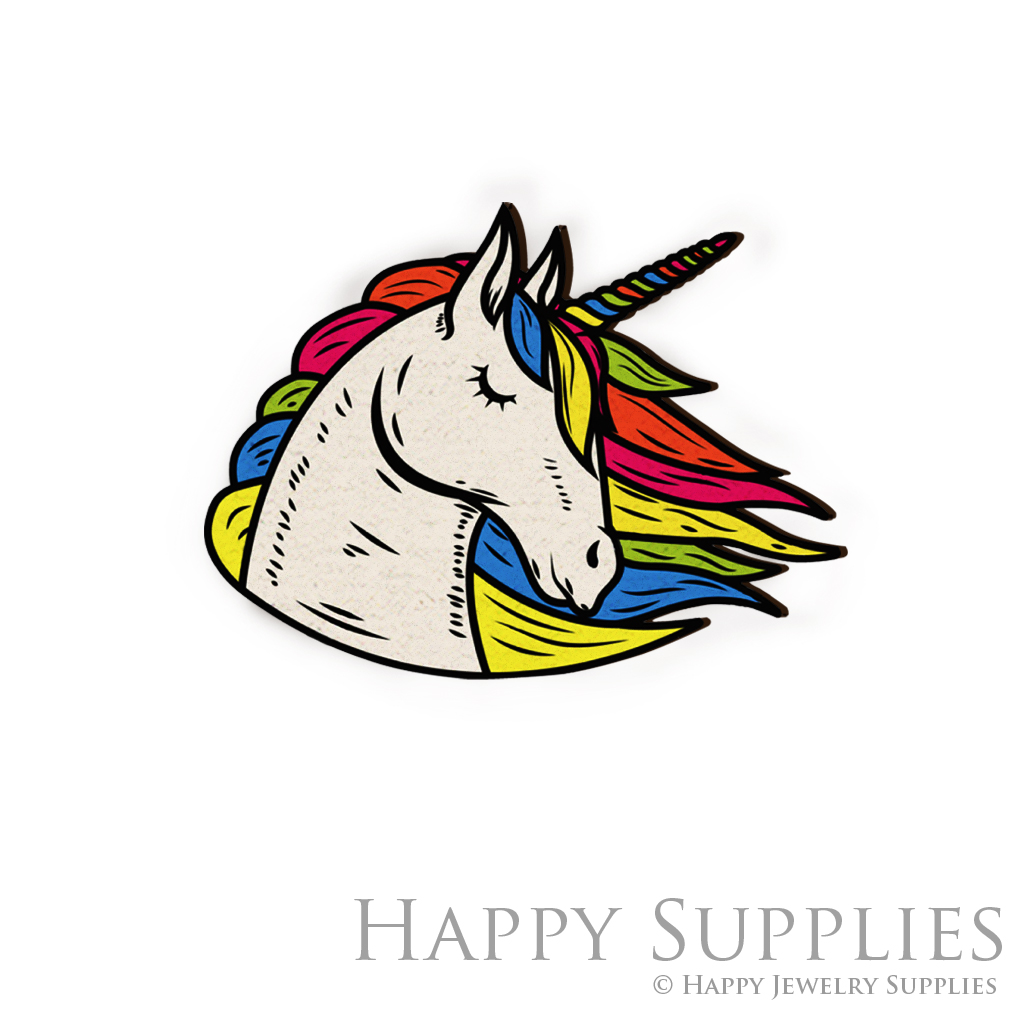 Handmade Jewelry Making Supplies Beads Cut Wooden Charm Horse DIY Necklace Earring Brooch (CW086-A)