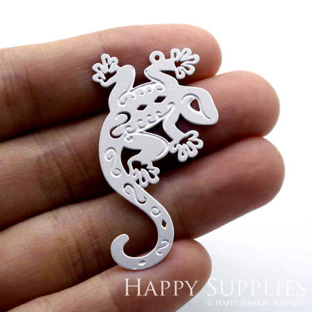 Corroded Stainless Steel Jewelry Charms, Lizard Corroded Stainless Steel Earring Charms, Corroded Stainless Steel Silver Jewelry Pendants, Corroded Stainless Steel Silver Jewelry Findings, Corroded Stainless Steel Pendants Jewelry Wholesale (SSB323)
