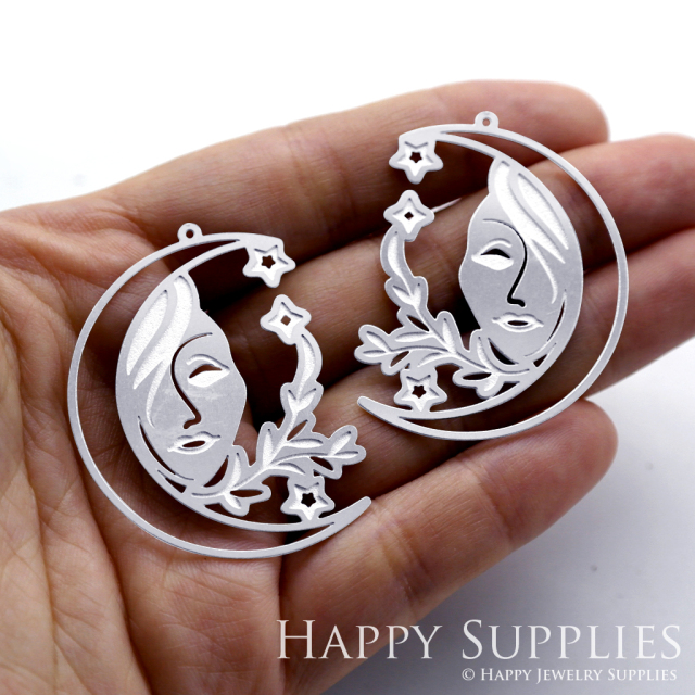 Corroded Stainless Steel Jewelry Charms, Woman Corroded Stainless Steel Earring Charms, Corroded Stainless Steel Silver Jewelry Pendants, Corroded Stainless Steel Silver Jewelry Findings, Corroded Stainless Steel Pendants Jewelry Wholesale (SSB303)
