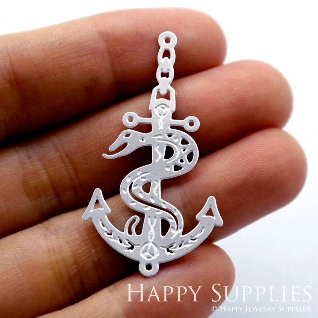 Corroded Stainless Steel Jewelry Charms, Anchor Corroded Stainless Steel Earring Charms, Corroded Stainless Steel Silver Jewelry Pendants, Corroded Stainless Steel Silver Jewelry Findings, Corroded Stainless Steel Pendants Jewelry Wholesale (SSB441)