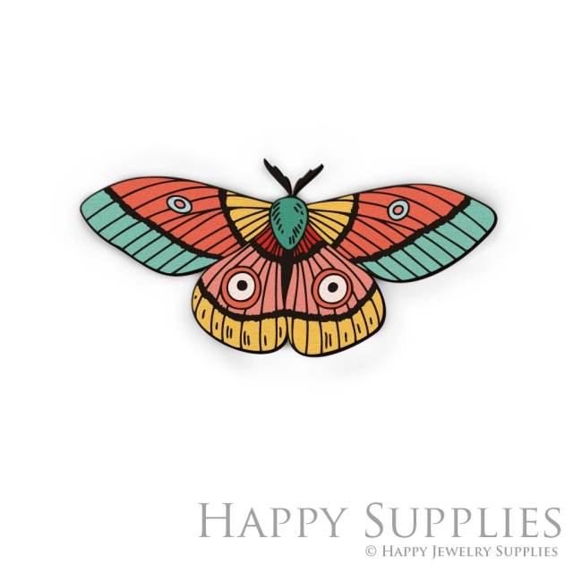 Handmade Jewelry Making Supplies Beads Cut Wooden Charm Butterfly DIY Necklace Earring Brooch (CW275)