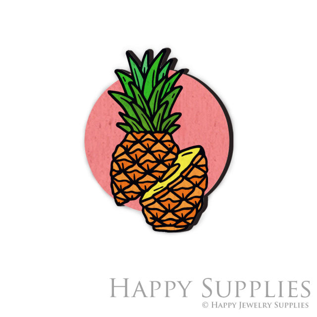 Handmade Jewelry Making Supplies Beads Cut Wooden Charm Pineapple DIY Necklace Earring Brooch (CW221)