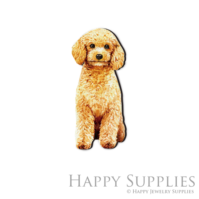 Handmade Jewelry Making Supplies Beads Cut Wooden Charm Dog DIY Necklace Earring Brooch (CW184)