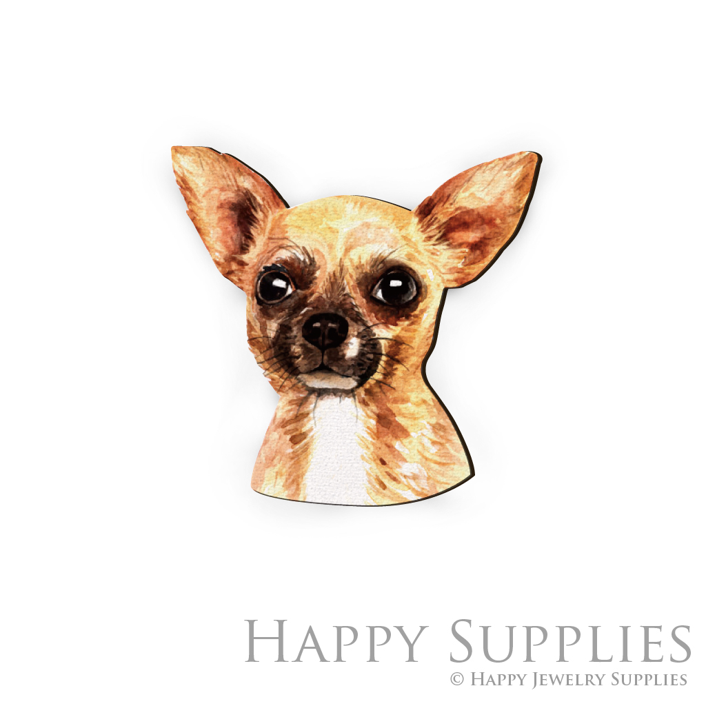 Handmade Jewelry Making Supplies Beads Cut Wooden Charm Dog DIY Necklace Earring Brooch (CW247)