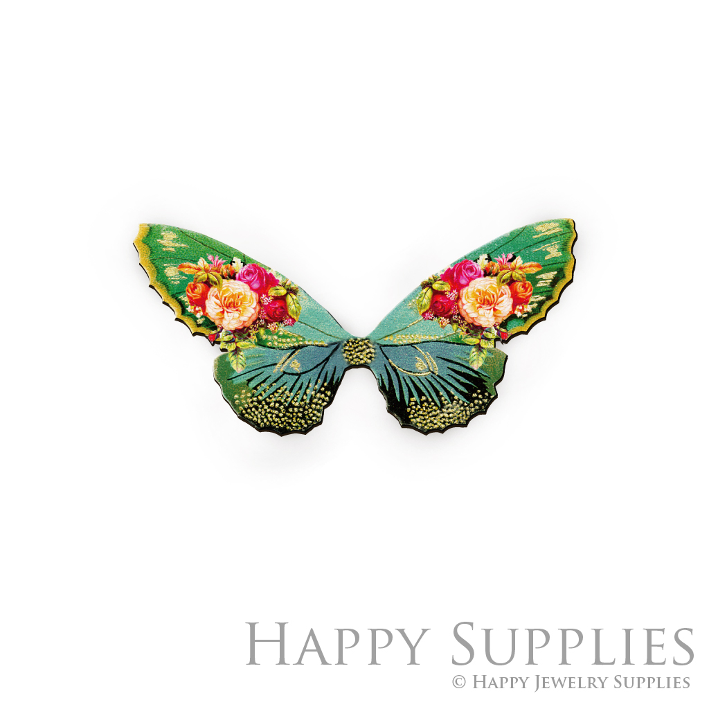 Handmade Jewelry Making Supplies Beads Cut Wooden Charm Butterfly DIY Necklace Earring Brooch (CW028-A)